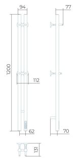 Электрический полотенцесушитель Larusso Прайм П3 8x120см хром 4670078536686